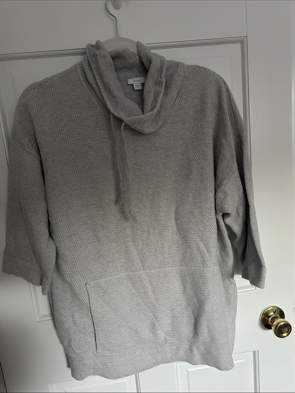 🏷️ Pure Jill J.Jill Textured Knit Cowl Neck Kangaroo Pocket Pullover Sweater